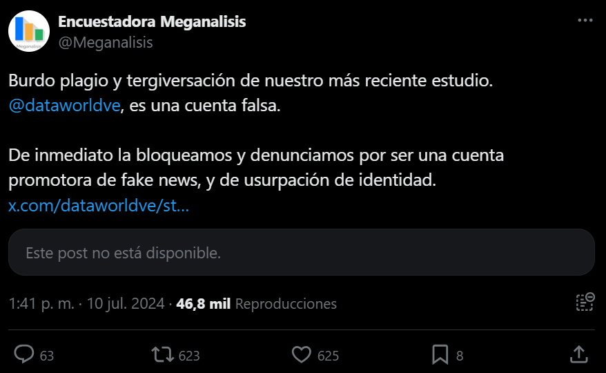 Denuncia de Meganálisis a DataWorld por falsificar sus resultados.